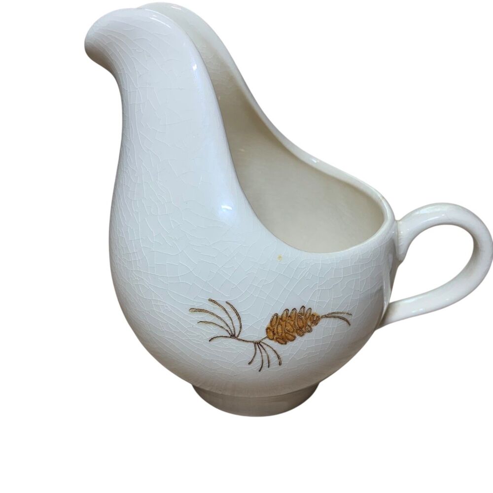 Vintage Stetson Marcrest Misty Pine Cone Creamer Gravy Boat MCM Made in USA